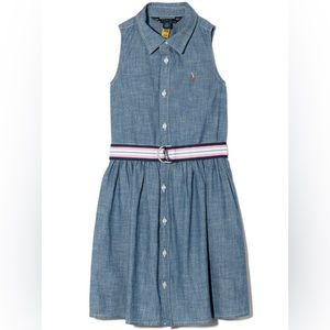 NWT Ralph Lauren Belted Denim Dress Size 7